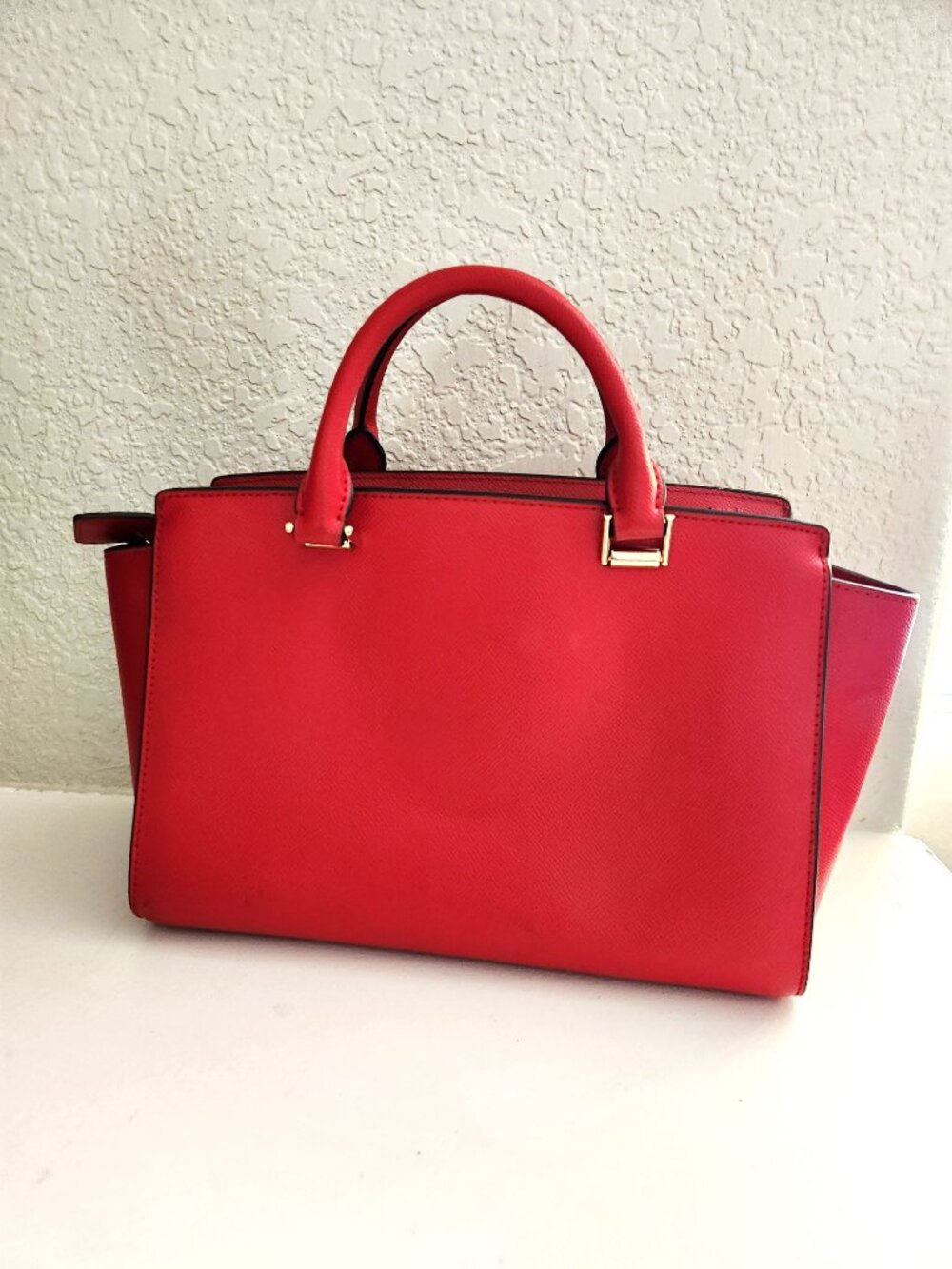 Like New Michael Kors Sylvia Red Leather Shoulder Bag & Wallet - Picture 2 of 16